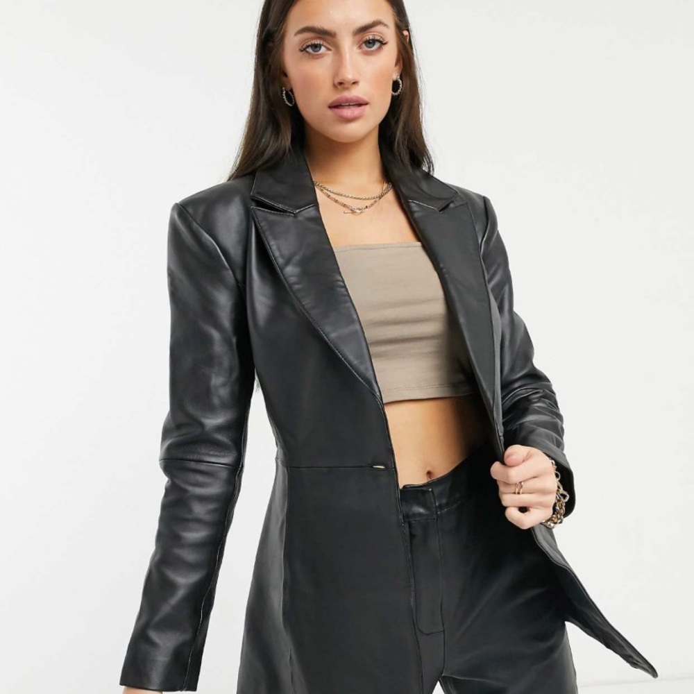 ASOS Black Leather Blazer